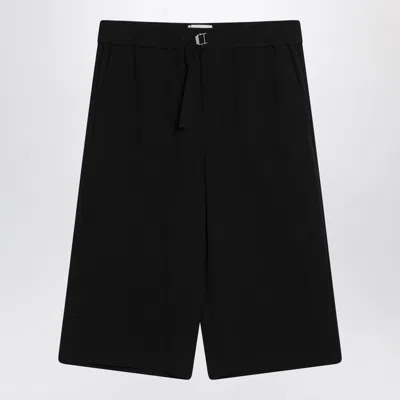 AMI ALEXANDRE MATTIUSSI BERMUDA WIDE BLACK IN COTTON