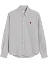 Ami Alexandre Mattiussi Ami De Coeur Boxy Fit Cotton Shirt In Black Natural