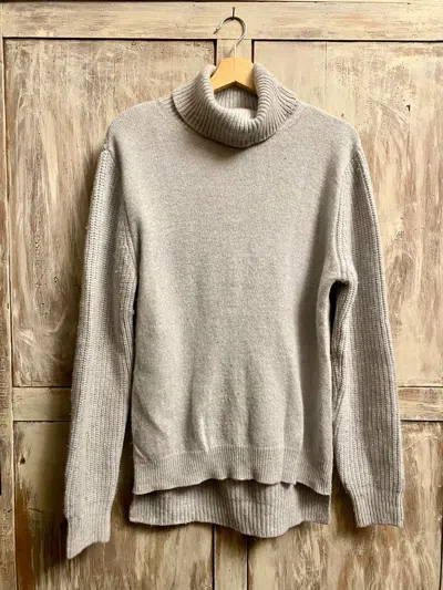 Pre-owned Ami Alexandre Mattiussi Bi Textured Knit Jumper Gris Wool M In Grey