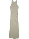 Ami Alexandre Mattiussi Crepe Sleeveless Maxi Dress In 317 Sage
