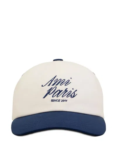 Ami Alexandre Mattiussi Ami Paris Bicolor Logo Embroidered Adjustable Baseball Cap In Multi