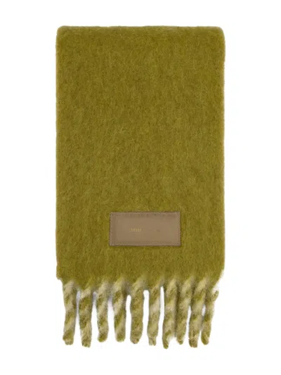 Ami Alexandre Mattiussi Bicolored Scarf In Green
