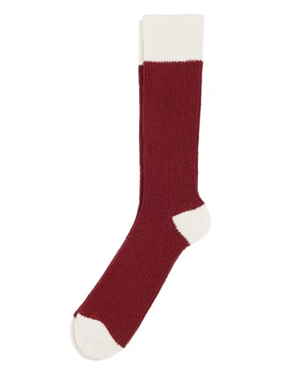 Ami Alexandre Mattiussi Bicolour Socks In Brown