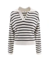 Ami Alexandre Mattiussi Ami Paris Striped Polo Sweater In White