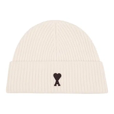 Ami Alexandre Mattiussi Black Adc Beanie In White