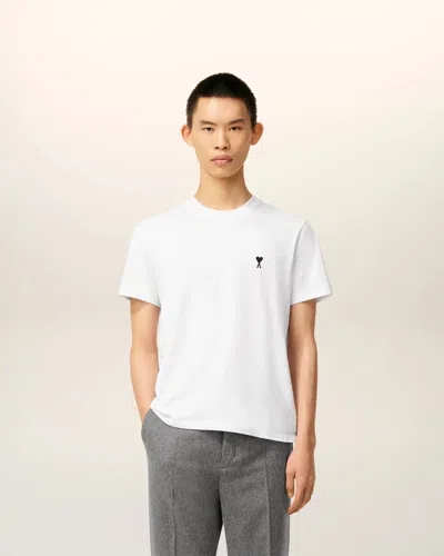 Ami Alexandre Mattiussi Ami Paris Men Ami De Coeur T-shirt In Organic Cotton Jersey In White