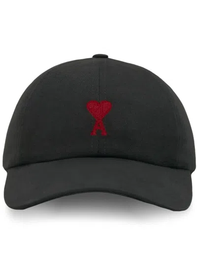 Ami Alexandre Mattiussi Black Ami De Coeur Baseball Cap