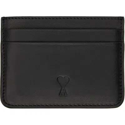 Ami Alexandre Mattiussi Black Ami De Coeur Card Holder In 001 Noir