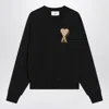 Ami Alexandre Mattiussi Ami De Coeur Crewneck Sweatshirt In Black