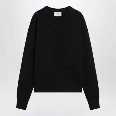 AMI ALEXANDRE MATTIUSSI BLACK AMI DE COEUR CREWNECK SWEATSHIRT