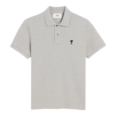 Ami Alexandre Mattiussi Ami Polo Ami De Coeur Contraste In Gray