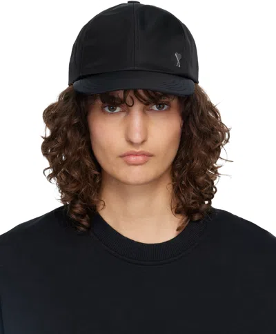 Ami Alexandre Mattiussi Black Ami De Coeur Stud Cap