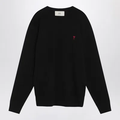 Ami Alexandre Mattiussi Pull Col Rond Ami Paris De Coeur In Black