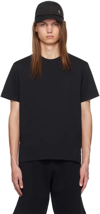 Ami Alexandre Mattiussi Black Ami De Coeur T-shirt In Black/001
