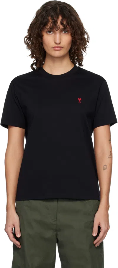 Ami Alexandre Mattiussi Ami Paris Ami De Coeur Cotton T-shirt In Black