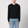 Ami Alexandre Mattiussi Black Crewneck Sweatshirt With Adc Embroidery In Cotton Blend Man In Black