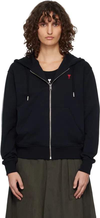 Ami Alexandre Mattiussi Ami Paris Ami De Coeur Hoodie Midnight Blue