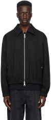 Ami Alexandre Mattiussi Black Technical Canvas Zipped Jacket Black In Black