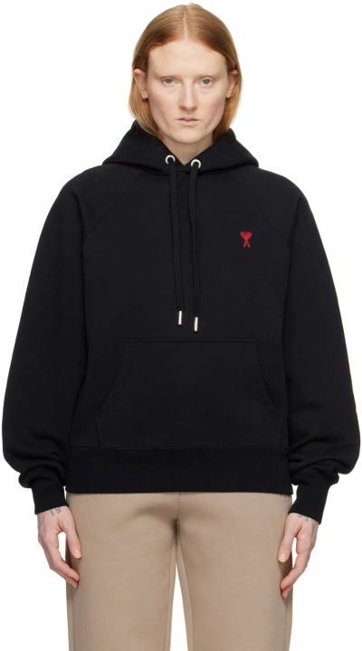 Ami Alexandre Mattiussi Ami Black Cotton Hoodie