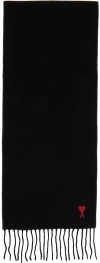 Ami Alexandre Mattiussi Black Ami De Cœur Scarf In Black/001