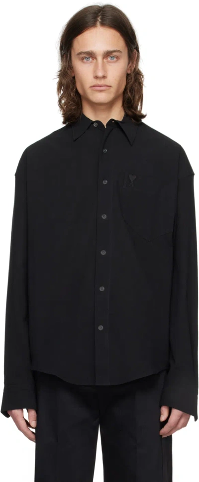 Ami Alexandre Mattiussi Black Ami De Cœur Shirt In 001 Black