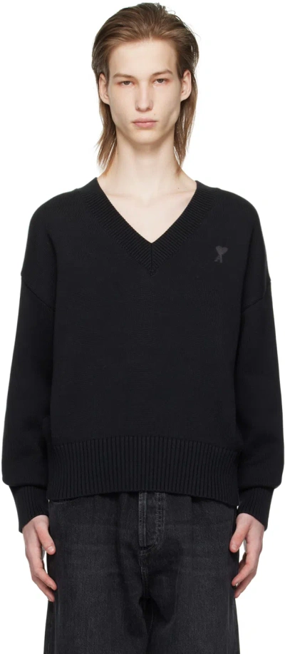 Ami Alexandre Mattiussi Black Ami De Cœur Sweater In 001 Black