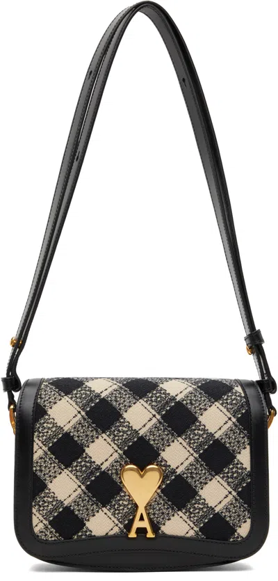 Ami Alexandre Mattiussi Black & Off-white Paris Paris Bag In Black/off-white/012