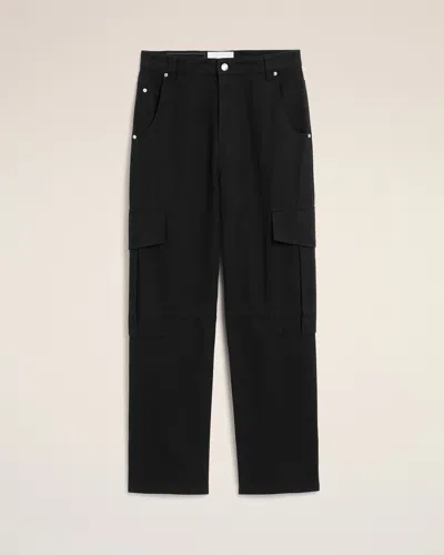 Ami Alexandre Mattiussi Black Baggy-fit Cargo Cotton Trousers Black