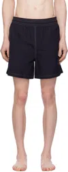 Ami Alexandre Mattiussi Swim Shorts Nylon Contrast Stitching In 001 Wool Gabardine B