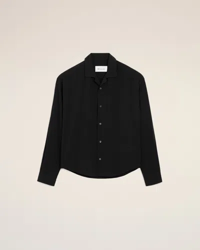 Ami Alexandre Mattiussi Black Boxy Embroidered Ami Paris Shirt Black