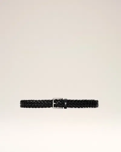 Ami Alexandre Mattiussi Black Braided Paris Paris Cow Leather Belt 30mm Black