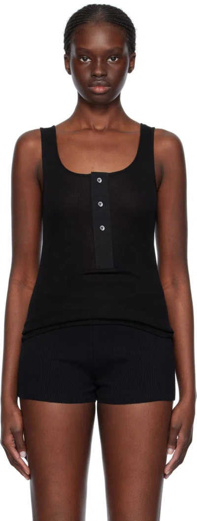 Ami Alexandre Mattiussi Light Rib Jersey Cotton Tank Top In Black