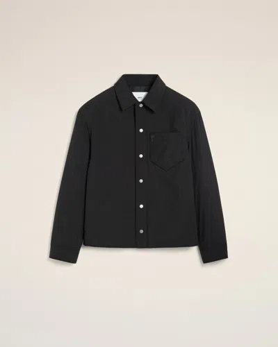 AMI ALEXANDRE MATTIUSSI BLACK CANVAS PADDED AMI DE COEUR OVERSHIRT BLACK