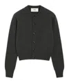 Ami Alexandre Mattiussi Embroidered Cashmere And Wool-blend Cardigan In Gray