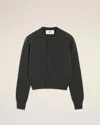 Ami Alexandre Mattiussi Embroidered Cashmere And Wool-blend Cardigan In Gray