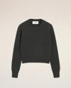 Ami Alexandre Mattiussi Black Cashmere Ami De Coeur Crewneck Sweater Grey In Gray
