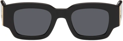 Ami Alexandre Mattiussi Black Classical Ami De Cœur Sunglasses In Black/001