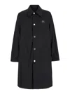 Ami Alexandre Mattiussi Black Coat With Classic Collar And Front Button Closure In Cotton Blend Man In Black