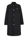 Ami Alexandre Mattiussi Ami Paris Black Coat With Classic Collar And Front Button Closure In Cotton Blend Man In Black