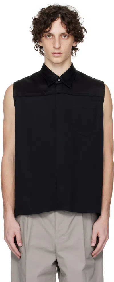 Ami Alexandre Mattiussi Black Contrasted Sleeveless Shirt