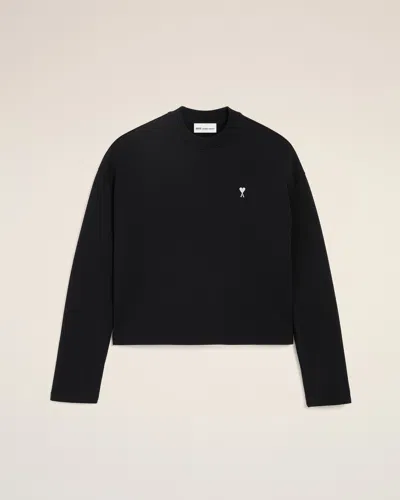 Ami Alexandre Mattiussi Black Cotton Ami De Coeur Cropped Sweatshirt Black