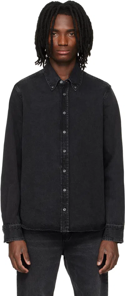 Ami Alexandre Mattiussi Black Cotton Ami De Coeur Denim Shirt In Multi