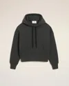 Ami Alexandre Mattiussi Black Cotton Ami De Coeur Hoodie Grey In Gray