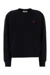 Ami Alexandre Mattiussi Ami De Coeur Logo-embroidered Pullover Sweatshirt In Black