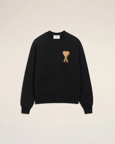 Ami Alexandre Mattiussi Black Cotton Ami De Coeur Sweatshirt Black