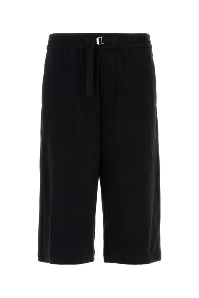 AMI ALEXANDRE MATTIUSSI BLACK COTTON BERMUDA SHORTS