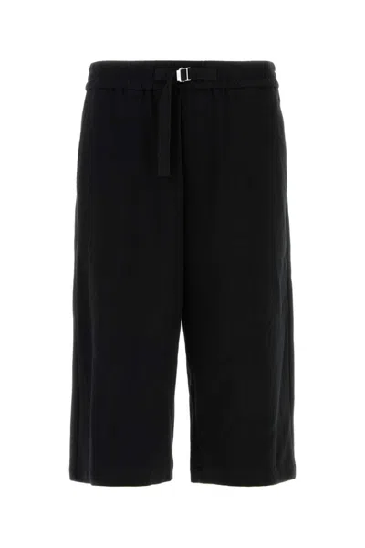 AMI ALEXANDRE MATTIUSSI BLACK COTTON BERMUDA SHORTS