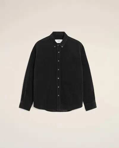 Ami Alexandre Mattiussi Black Cotton Button Down Ami De Coeur Shirt Grey