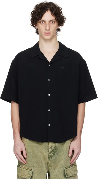 Ami Alexandre Mattiussi Black Cotton Camp Collar Shirt