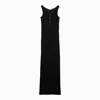 Ami Alexandre Mattiussi Ami Paris Black Cotton Long Dress With Buttons Women In Black